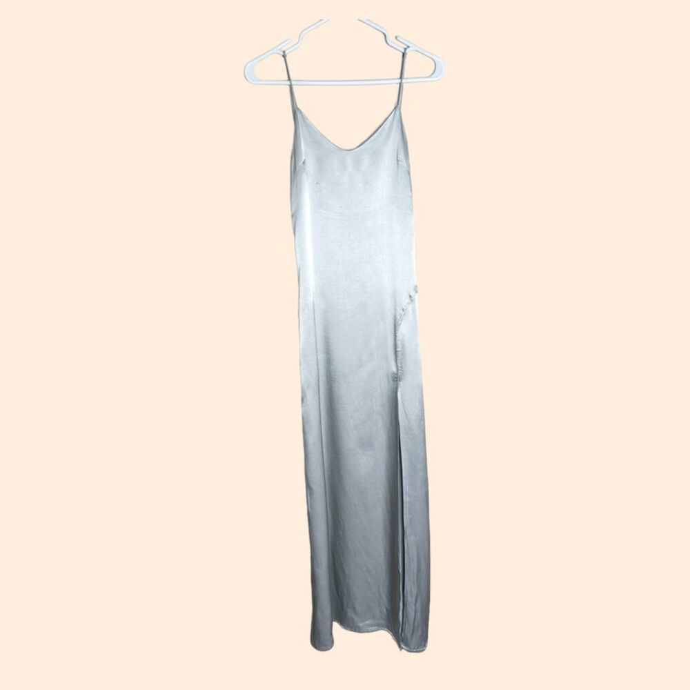 Elegant Silver Maxi Dress